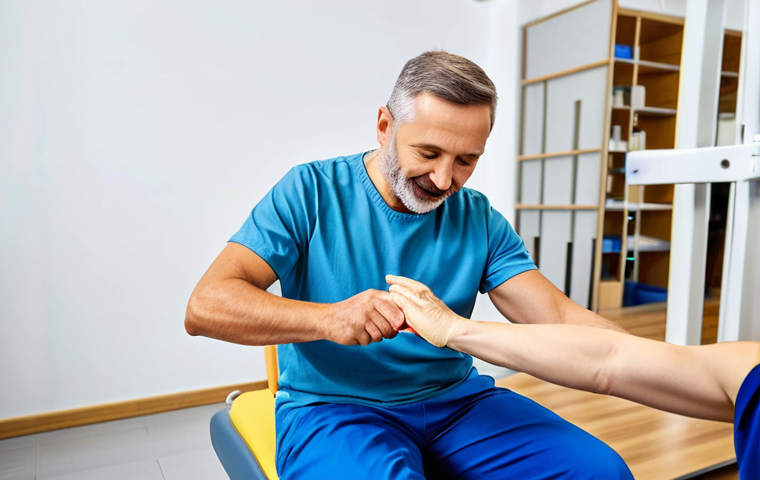 작업치료사의 치료 계획 수립 사례 연구 - **

A professional occupational therapist in a bright, modern rehabilitation clinic in Warsaw, Polan...