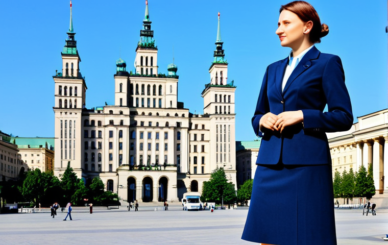 작업치료사의 팀 내 의사소통 기술 - Business in Warsaw**

"A professional businesswoman in a modest, dark blue business suit, standing i...