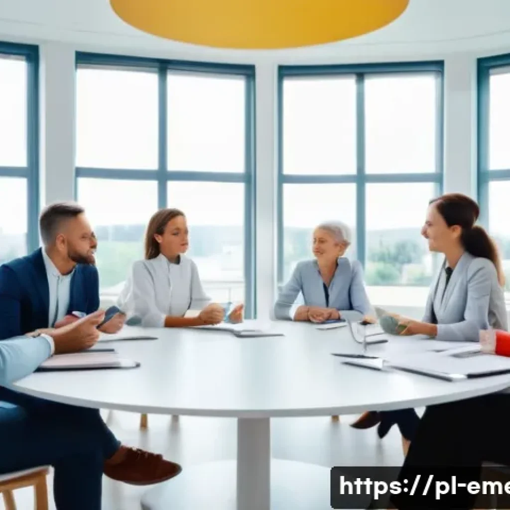 작업치료사의 동료와의 관계 구축 - A warm and professional occupational therapy team meeting in a modern Polish healthcare facility, sh...