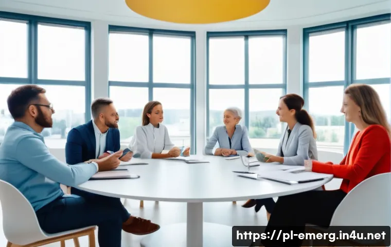 작업치료사의 동료와의 관계 구축 - A warm and professional occupational therapy team meeting in a modern Polish healthcare facility, sh...
