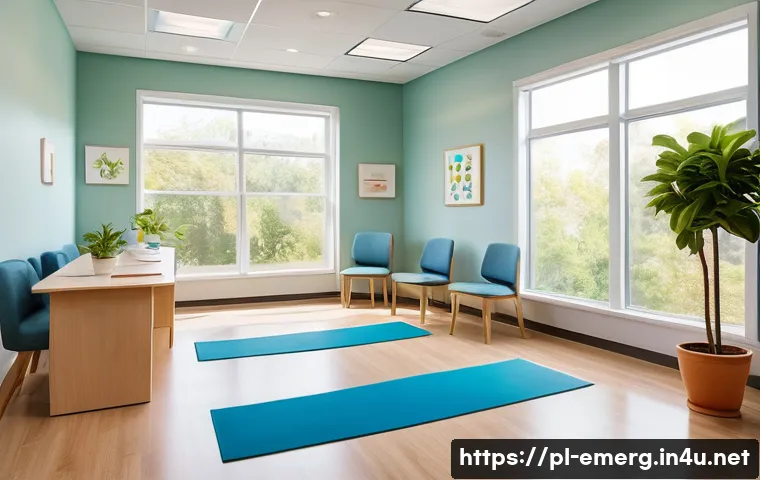작업치료사의 치료 공간 환경 조성 - A bright and cozy occupational therapy room bathed in warm natural daylight streaming through large ...