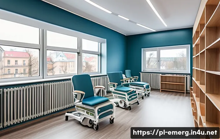 작업치료사의 클리닉 개업 준비 과정 - A modern occupational therapy clinic interior in Poland, featuring ergonomic furniture such as adjus...