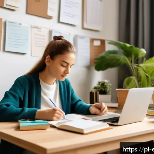 Home 30 작업치료사의 자격증 시험 준비 성공 사례 - A focused young adult student studying occupational therapy exam materials at a tidy desk in a cozy,...